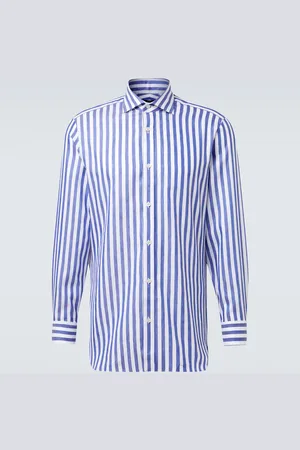 Dunhill Chemise rayée Bengal en coton et lin