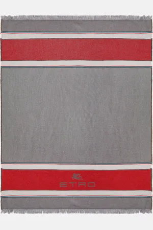 Etro Couverture brodée en laine et cachemire