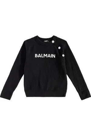 Balmain Pull en laine mélangée à logo