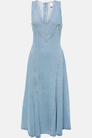RE/DONE Robe midi Western en denim