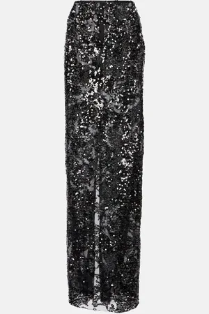 Victoria Beckham Jupe longue en tulle à sequins