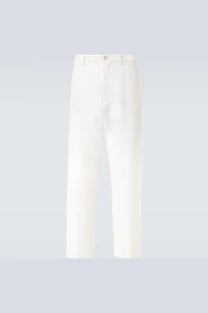 Brunello Cucinelli Pantalon chino en coton et lin