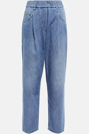 Brunello Cucinelli Jean droit à taille haute