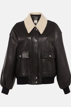 Khaite Veste Shellar en cuir et shearling