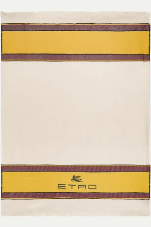 Etro Couverture brodée en laine et cachemire