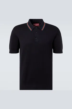 Gucci Polo Web Stripe en soie et coton