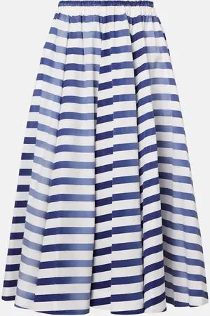 Prada Jupe midi rayée en coton