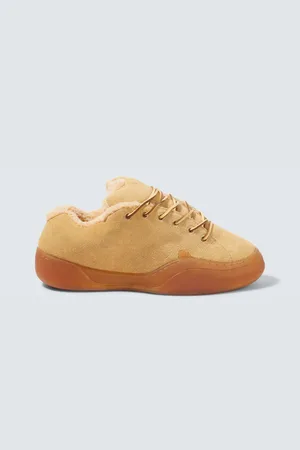 ERL Baskets Sand Vamp en daim et shearling