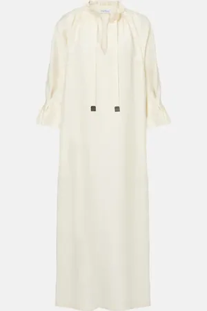 Max Mara Robe longue Jene en lin et soie mélangés