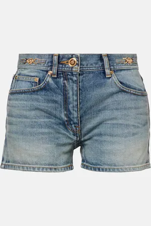 VERSACE Short en jean à taille mi-haute
