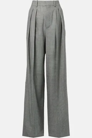 Saint Laurent Pantalon ample en sergé de laine