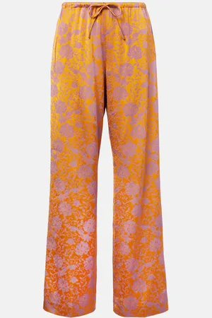 DRIES VAN NOTEN Pantalon ample en jacquard à fleurs