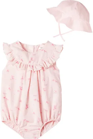 Chloé Chloé Kids Bébé - Set de combinaison et chapeau en coton