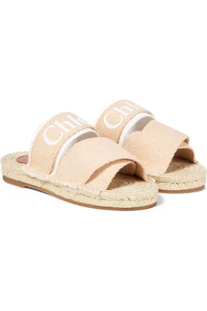 Chloé Chloé Kids Mules espadrilles en toile à logo