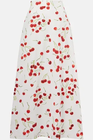 Adriana Degreas Jupe longue en coton à fleurs