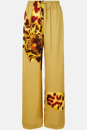 DRIES VAN NOTEN Pantalon ample à motif léopard