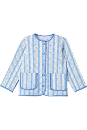 La Coqueta Veste Susana rayée en coton à fleurs