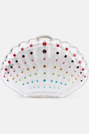 Aquazzura Pochette Crystal Shell à ornements