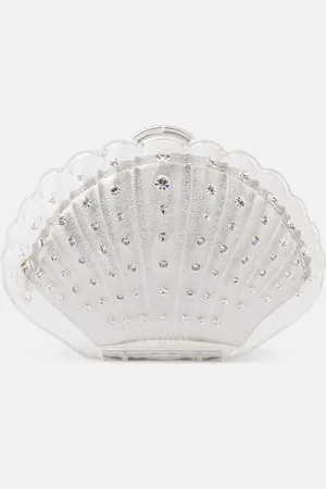 Aquazzura Pochette Crystal Shell à ornements