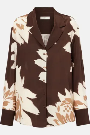 SIR Chemise en satin de soie à fleurs