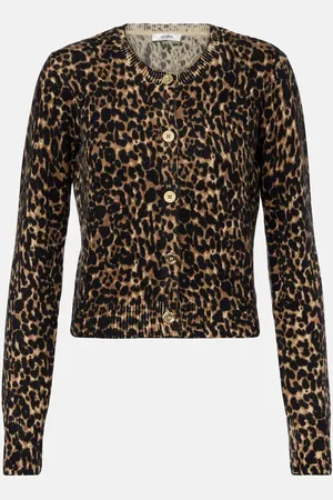 Frame Cardigan en cachemire à motif léopard