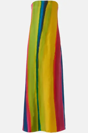 CHRISTOPHER ESBER Robe longue Aura rayée en satin de soie