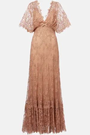 Elie saab Robe longue en dentelle à fleurs