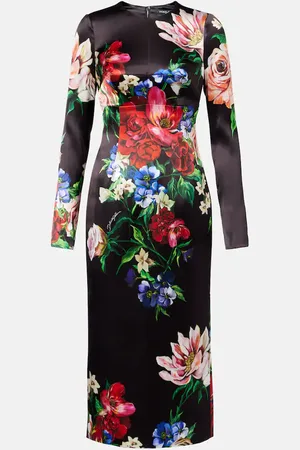 Dolce & Gabbana Robe midi en satin à fleurs