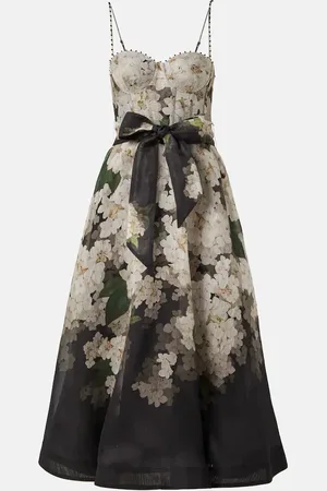 ZIMMERMANN Robe bustier Balance en lin et soie