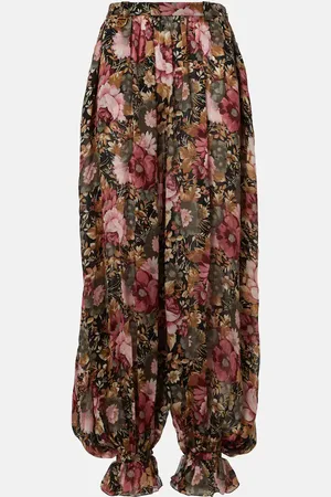 Chloé Chloé Pantalon ample en soie à fleurs