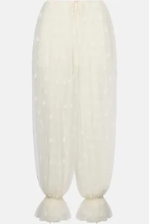 Chloé Chloé Pantalon ample brodé en dentelle de soie