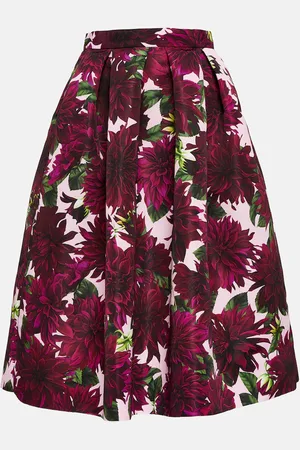Oscar de la Renta Jupe midi Dahlia à fleurs