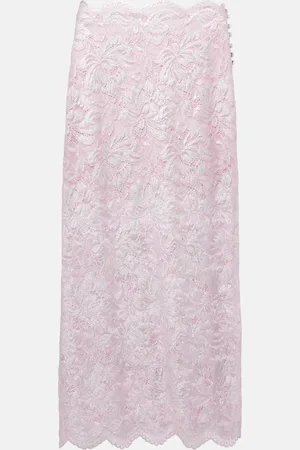 Paco rabanne Jupe midi en dentelle à fleurs