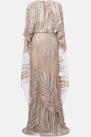 Elie saab Robe longue brodée en tulle