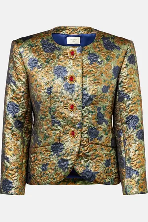 Saint Laurent Veste en jacquard à fleurs