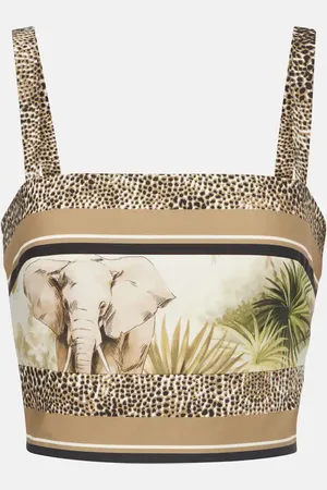 Elie saab Top raccourci imprimé en coton