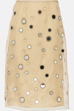 Prada Jupe midi en soie à ornements