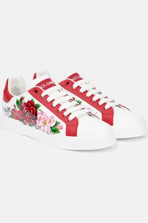 Dolce & Gabbana Baskets en cuir à fleurs