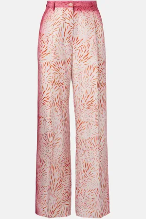 DRIES VAN NOTEN Pantalon ample imprimé en soie