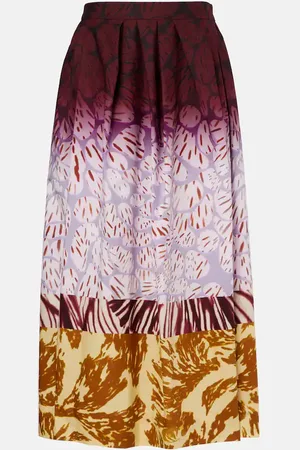 DRIES VAN NOTEN Jupe longue imprimée en coton
