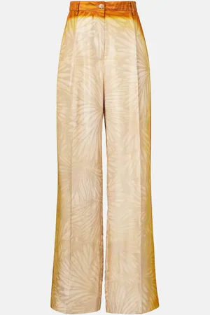 DRIES VAN NOTEN Pantalon ample Porters imprimé en soie