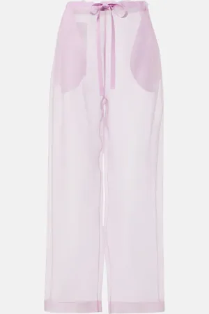 Khaite Pantalon ample Trenton en organza de soie mélangée