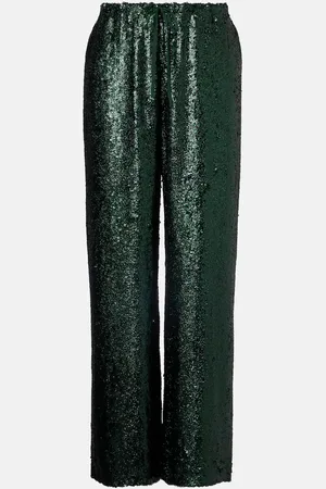 DRIES VAN NOTEN Pantalon droit à sequins