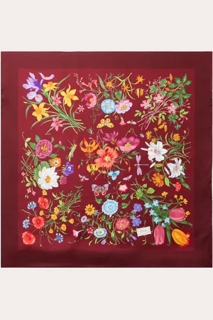 Gucci Foulard en soie à fleurs