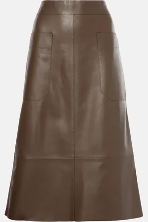 Joseph Jupe midi Blomfield en cuir