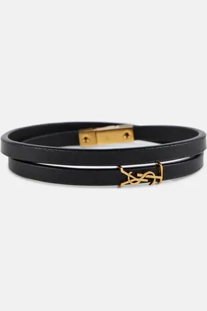 Saint Laurent Bracelet YSL en cuir à logo