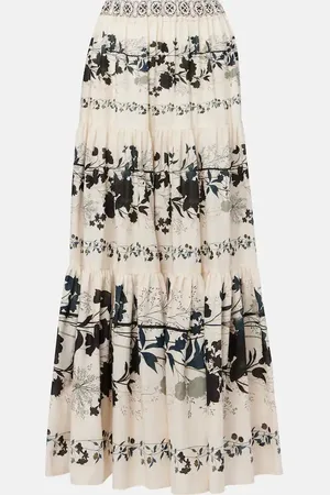 La DoubleJ Jupe longue Big en coton à fleurs