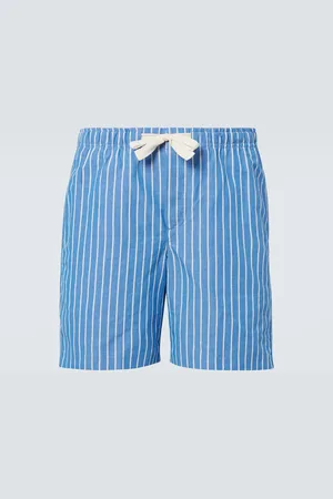 Orlebar Brown Short Alex rayé en lin et coton