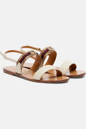 Gucci Sandales Interlocking G en toile et cuir