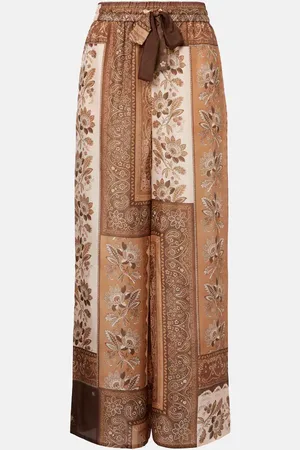 ZIMMERMANN Pantalon droit Lucky imprimé en soie